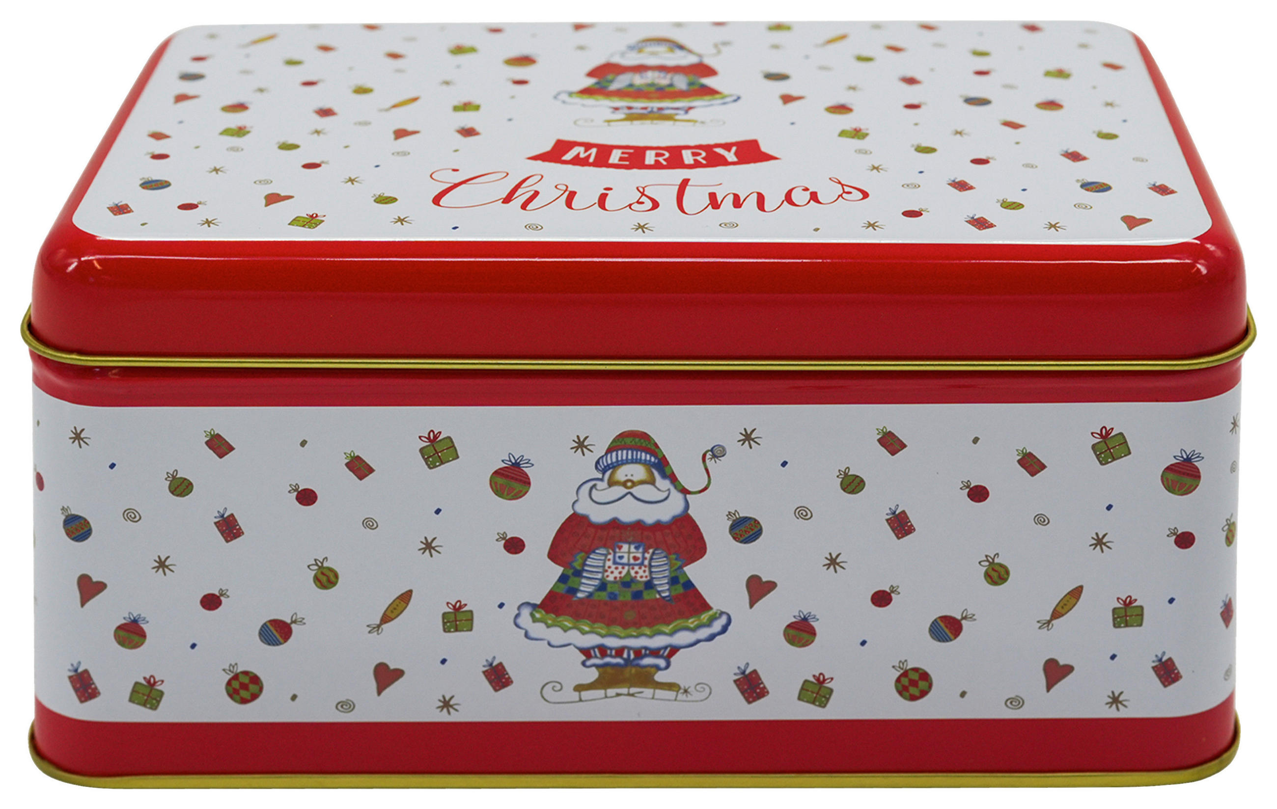 KEKSZESDOBOZ  2.63 l  - szilvaszínű/aranyszínű, Lifestyle, fém (20,5/15,5/8,3cm) - X-Mas
