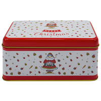 KEKSDOSE 2.63 l  - Hellrot/Weiß Hochglanz, LIFESTYLE, Metall (20,5/15,5/8,3cm) - X-Mas