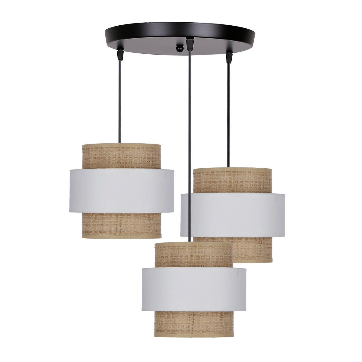 PENDELLEUCHTE Rattan   - Creme/Schwarz, Natur, Kunststoff/Metall (45/45cm)
