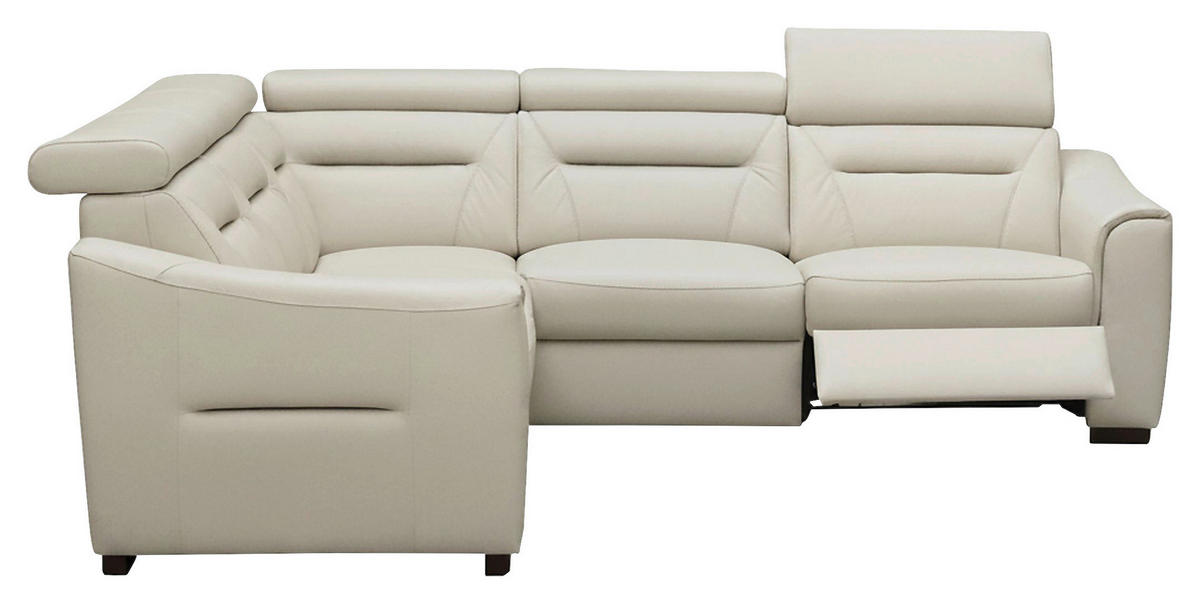 ECKSOFA Lederlook Echtleder Creme  - Wengefarben/Creme, Design, Leder/Holz (260/260cm) - Celina Home