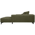 ECKSOFA  in Chenille Olivgrün  279/222 cm  - Schwarz/Olivgrün, KONVENTIONELL, Kunststoff/Textil (279/222cm) - Hom`in