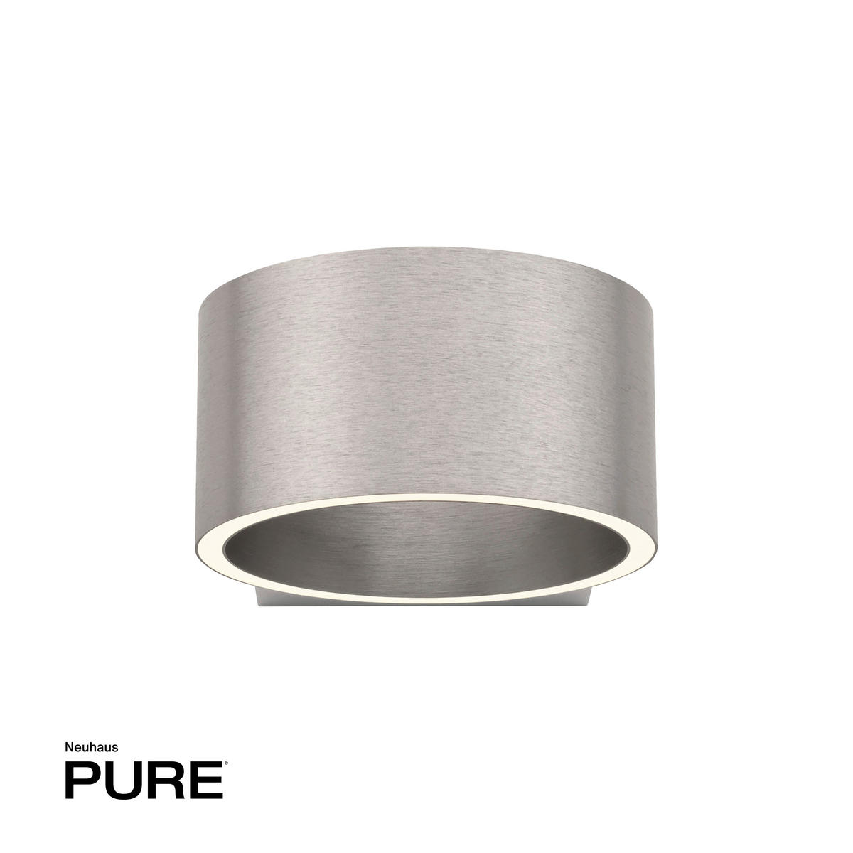 LED-WANDLEUCHTE Pure Clipse 18,5/15/8 cm   - Alufarben, Design, Kunststoff/Metall (18,5/15/8cm) - Neuhaus PURE