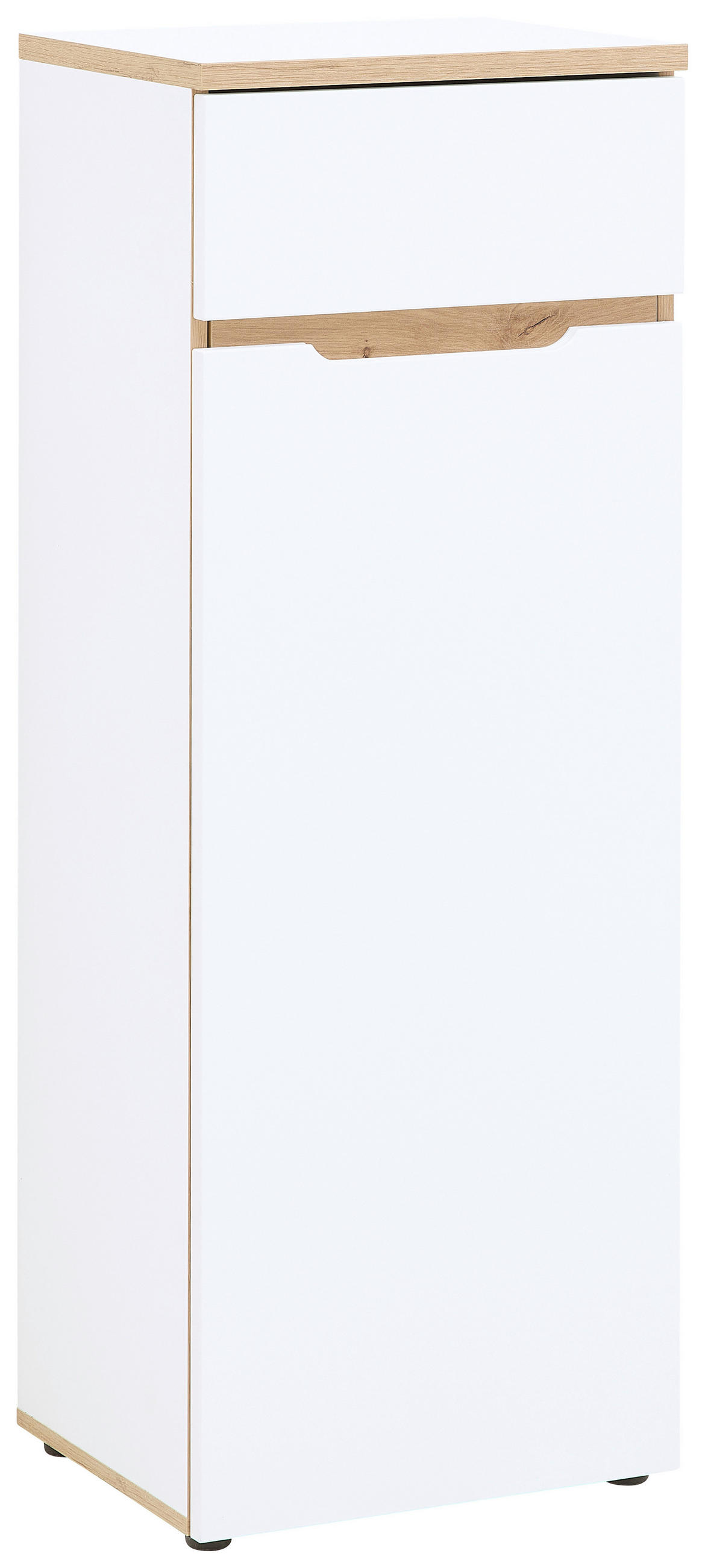 SKŘÍŇ NA ŠANONY, bílá, dub artisan, 45/122/38 cm - bílá/dub artisan, Konvenční, kompozitní dřevo (45/122/38cm) - MID.YOU