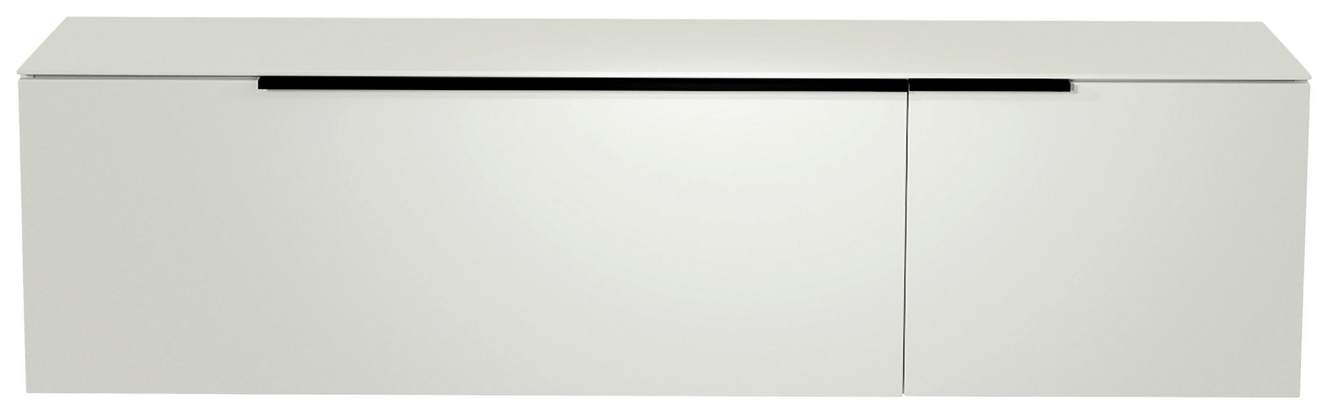 LOWBOARD in 160/41/45 cm - Schwarz/Weiß, Design, Glas/Holzwerkstoff (160/41/45cm) - Moderano