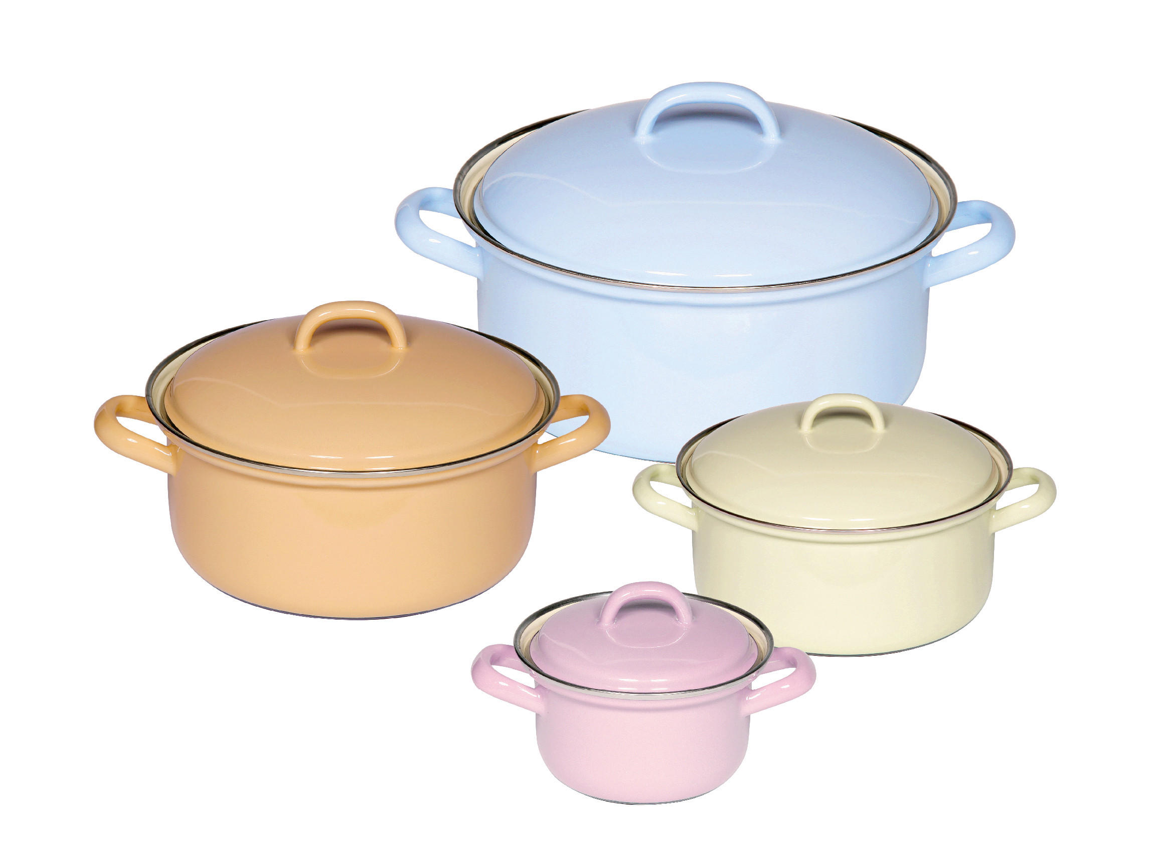 KOCHTOPFSET 8-teilig - Gelb/Goldfarben, Basics, Metall (38/29/28,5cm) - Riess