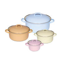 KOCHTOPFSET 8-teilig  - Gelb/Goldfarben, Basics, Metall (38/29/28,5cm) - Riess