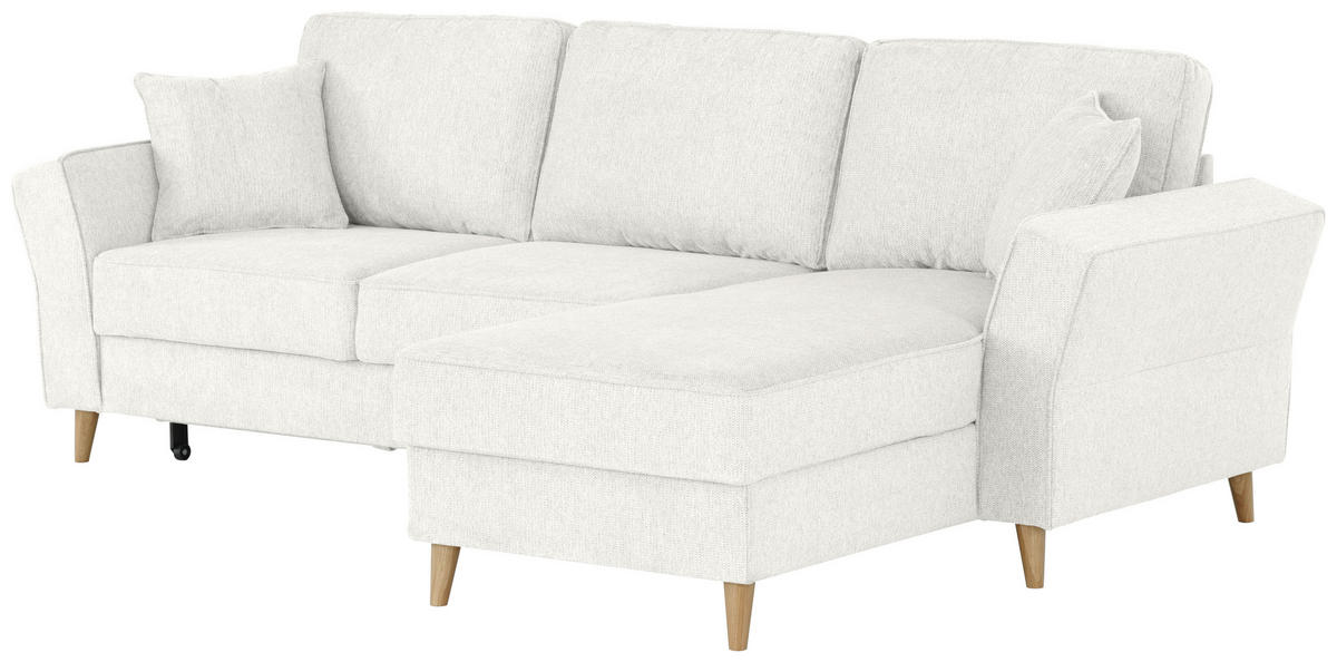ECKSOFA in Flachgewebe Naturfarben  - Eichefarben/Naturfarben, KONVENTIONELL, Holz/Textil (265/159cm) - Carryhome