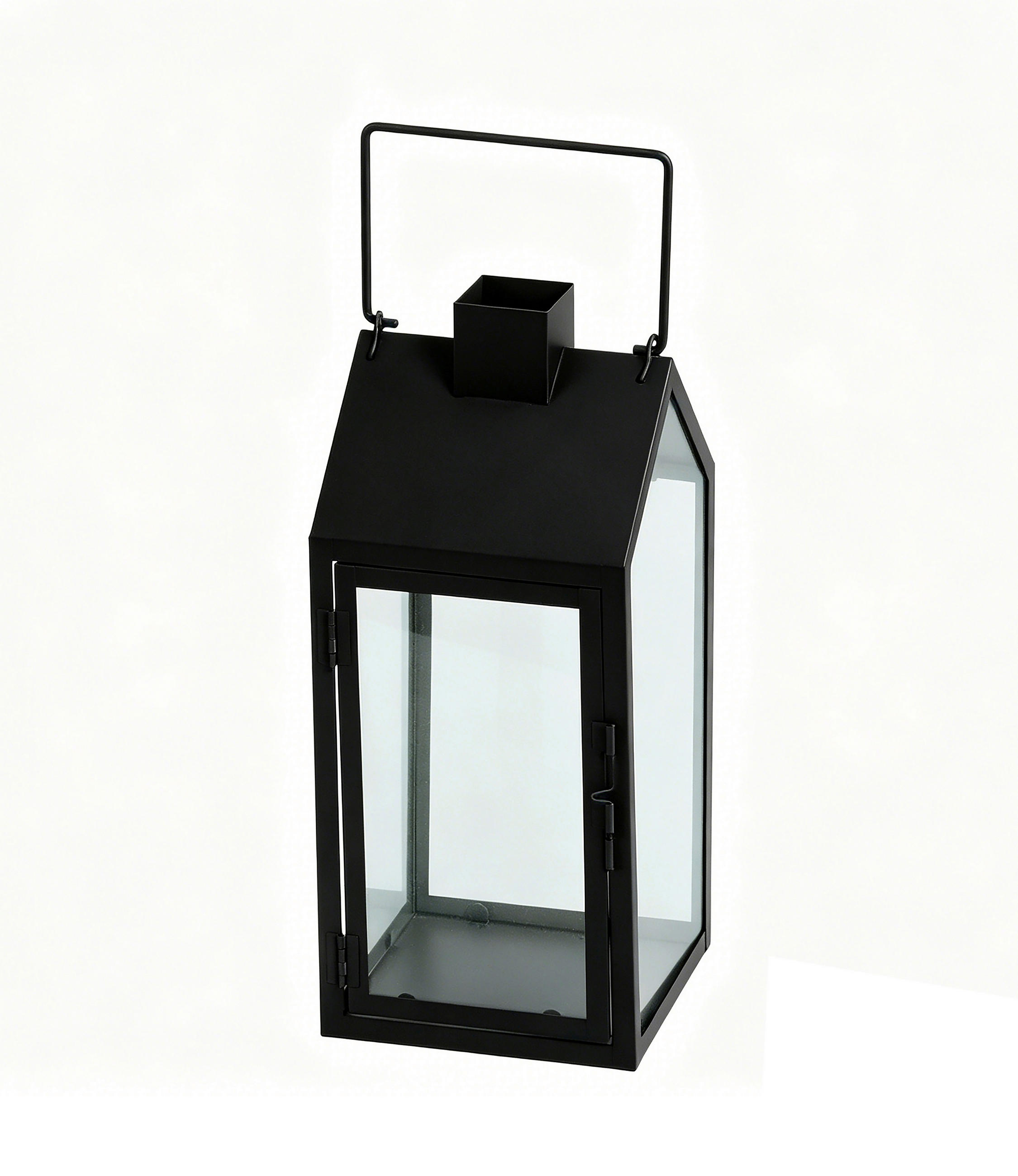 LATERNE - Klar/Schwarz, LIFESTYLE, Glas/Metall (14/32/14cm) - Ambia Home