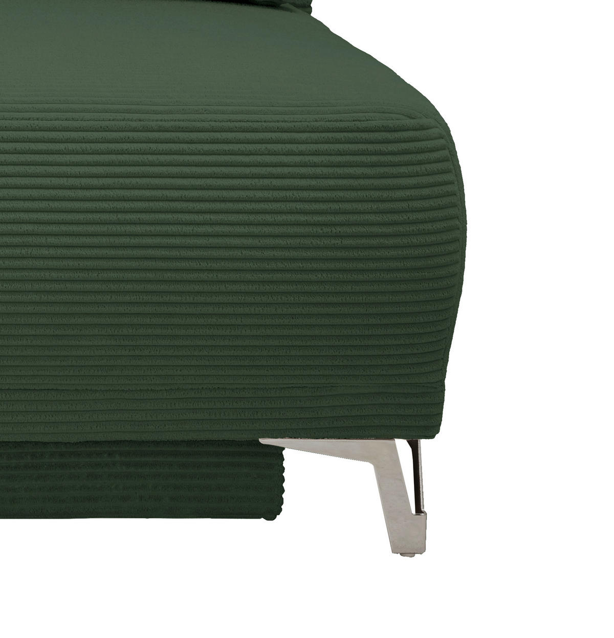 SCHLAFSOFA in Cord Grün  - Chromfarben/Grün, Modern, Textil/Metall (198/90/100cm) - Livetastic