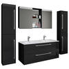 Badezimmer ''Budasi'', 5-teilig  in 178 cm  - Alufarben/Schwarz, MODERN, Keramik/Holzwerkstoff (178cm) - MID.YOU