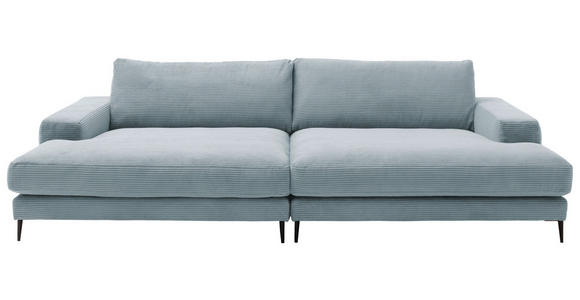 BIGSOFA Cord Hellblau  - Schwarz/Hellblau, Design, Textil/Metall (296/83/177cm) - Dieter Knoll
