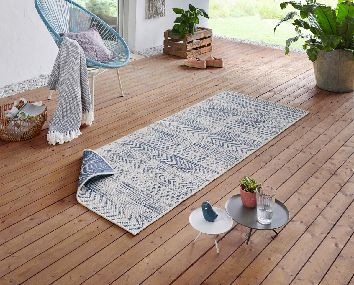 LÄUFER 80/350 cm Twin Supreme  - Blau/Creme, Design, Kunststoff (80/350cm)