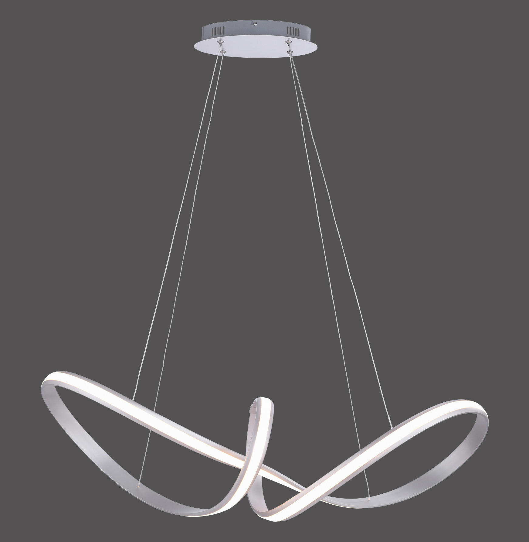 LUSTRĂ LED  - argintiu, Design, plastic/metal (91cm)