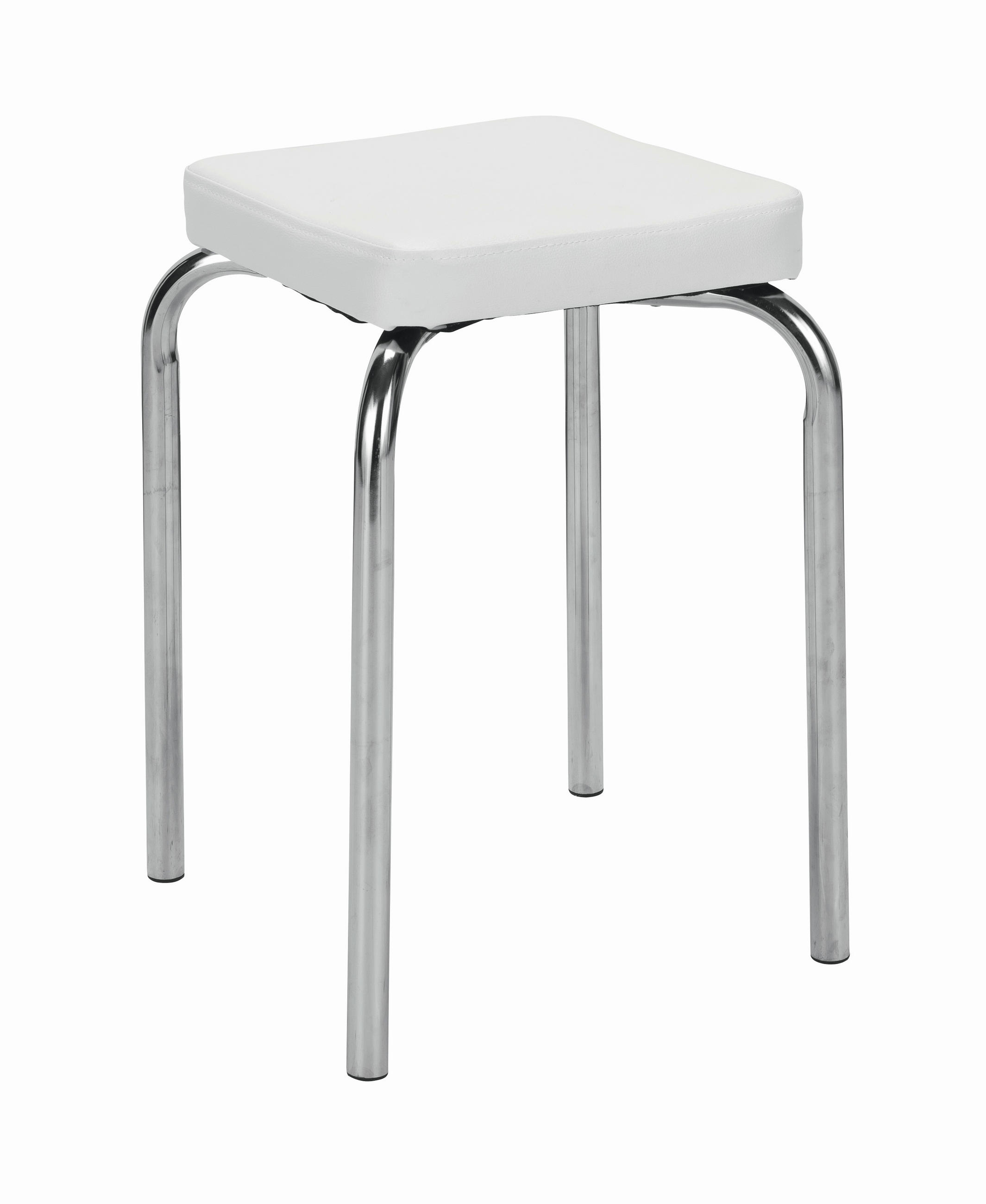 Taburet Stivuibil - argintiu/alb, Konventionell, metal/textil (36/49/36cm) - Boxxx