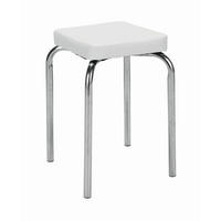 Taburet Stivuibil - argintiu/alb, Konventionell, metal/textil (36/49/36cm) - Boxxx