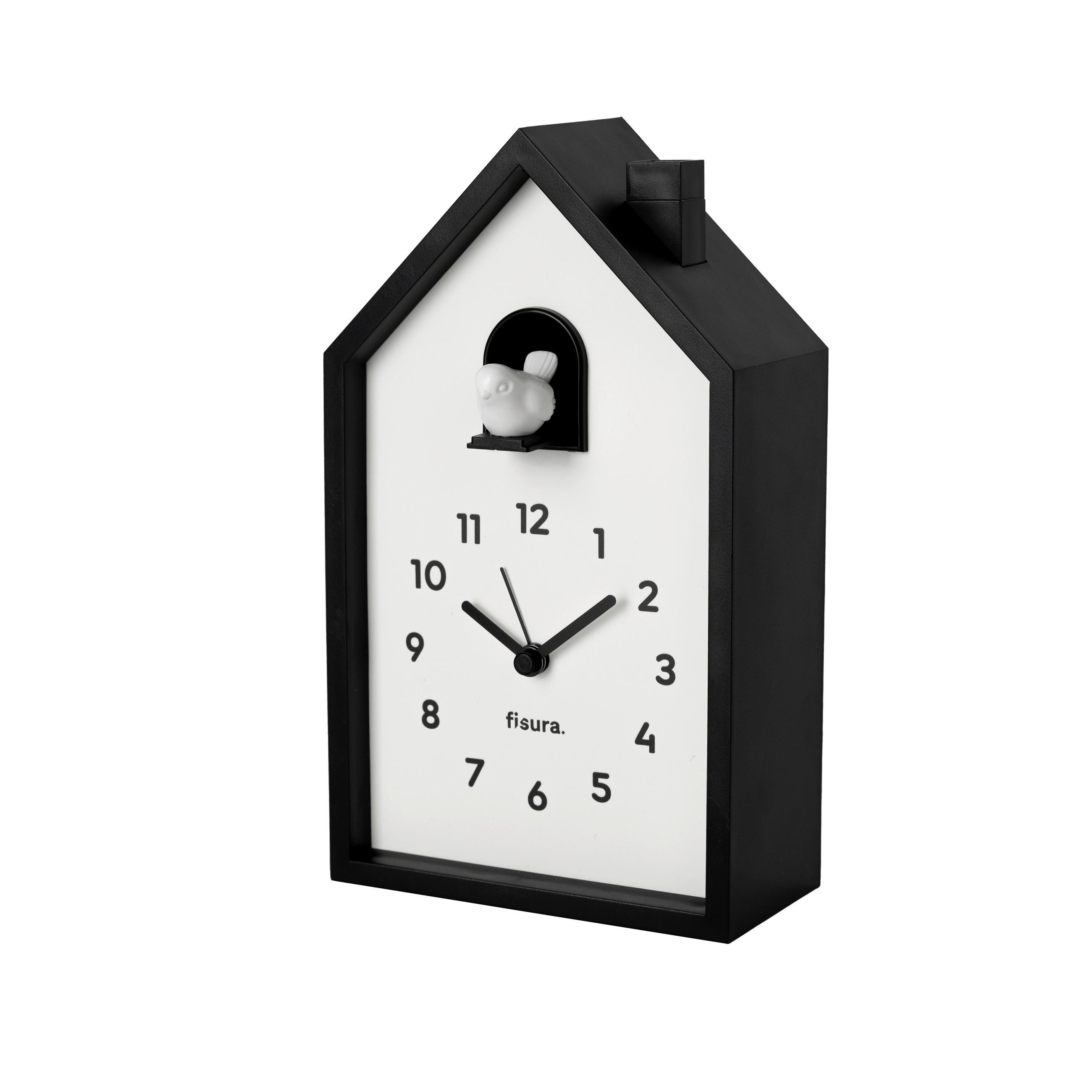 UHR Schwarz, Weiß  - Schwarz/Weiß, Design, Kunststoff/Metall (12/20,5/6cm)