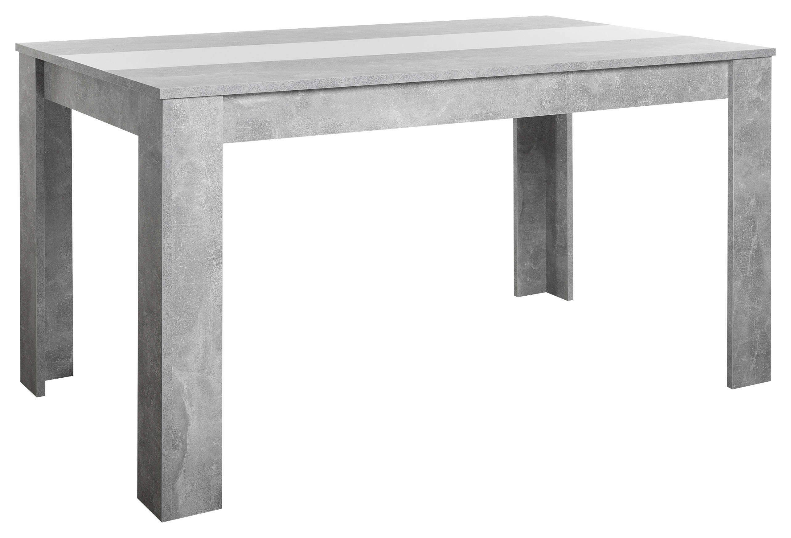 JÍDELNÍ STŮL, černá, bílá, světle šedá, 138/80/74 cm - bílá/černá, Basics, kompozitní dřevo (138/80/74cm) - MID.YOU