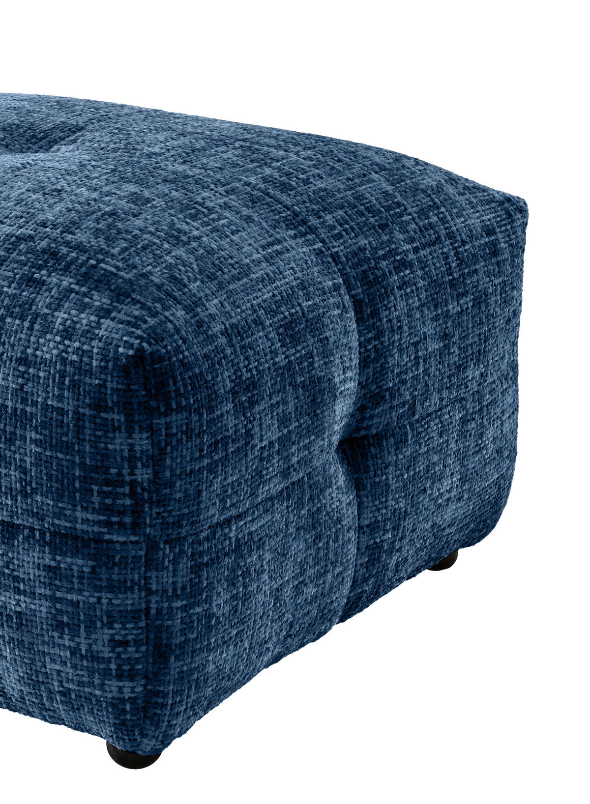 HOCKER in Textil Blau  - Blau/Schwarz, Design, Kunststoff/Textil (72/44/72cm) - Livetastic