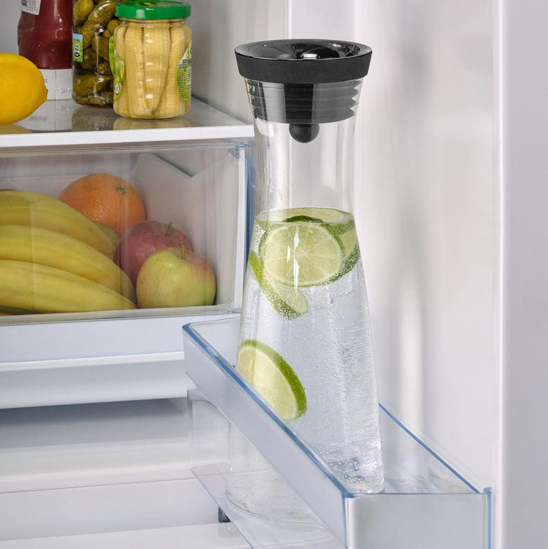 WASSERKARAFFE 1 L    - Edelstahlfarben/Schwarz, Basics, Glas/Kunststoff (1l) - WMF