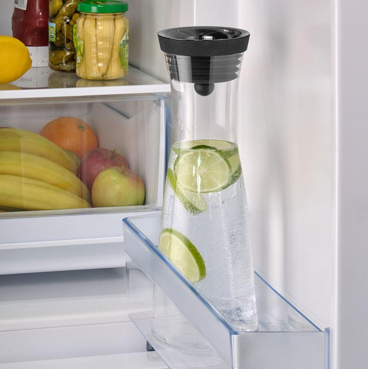 WASSERKARAFFE 1 L    - Edelstahlfarben/Schwarz, Basics, Glas/Kunststoff (1l) - WMF