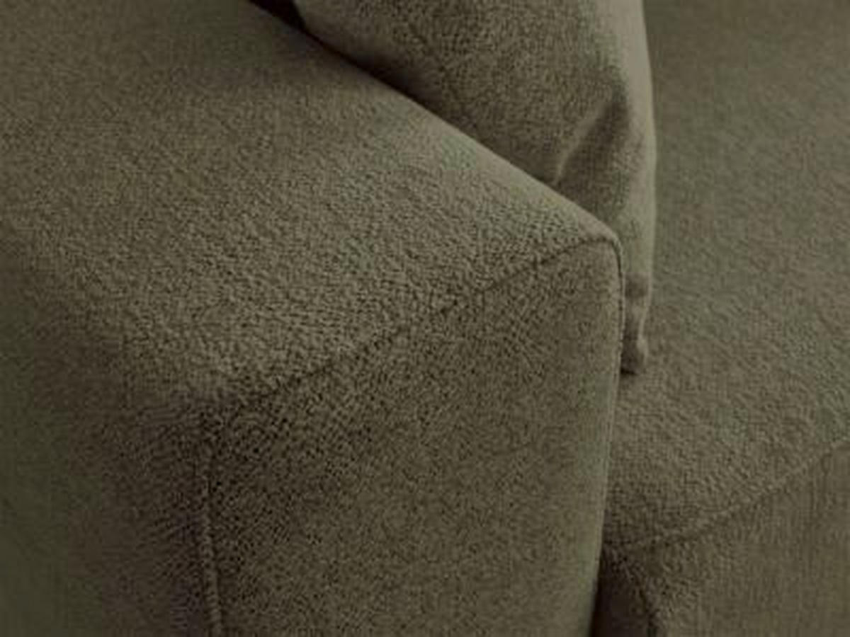 ECKSOFA Ottomane rechts  ATILLA Grün Flachgewebe  - Schwarz/Grün, MODERN, Kunststoff/Textil (244/149cm)