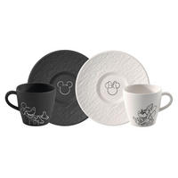 TASSENSET Manufacture Rock Mickey 4-teilig  - Schwarz/Weiß, Basics, Keramik - Villeroy & Boch