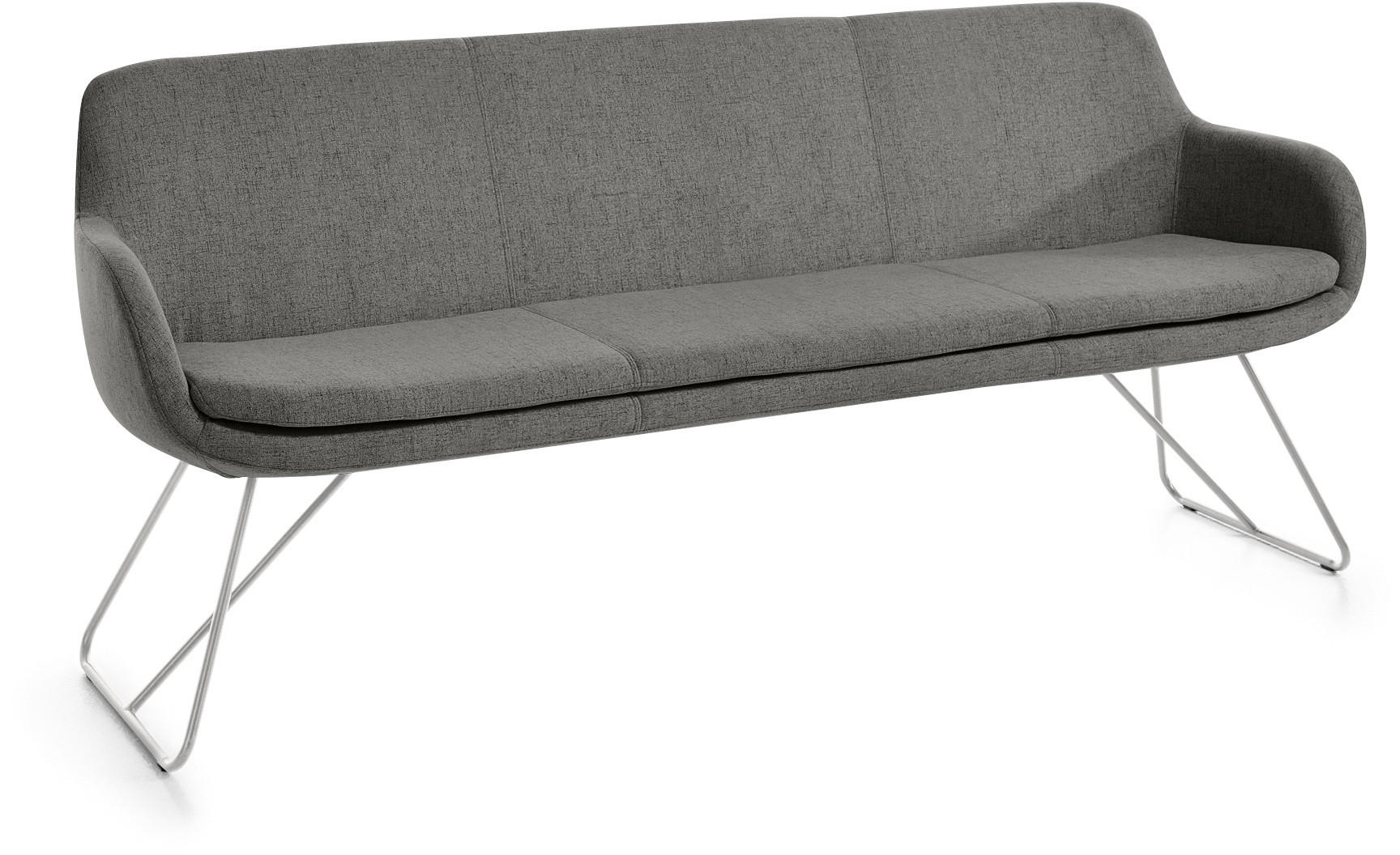 SITZBANK 180/87/65 cm Webstoff Dunkelgrau Metall  - Dunkelgrau, Design, Textil/Metall (180/87/65cm) - Musterring