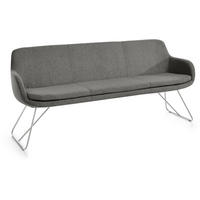 SITZBANK 180/87/65 cm Webstoff Dunkelgrau Metall  - Dunkelgrau, Design, Textil/Metall (180/87/65cm) - Musterring