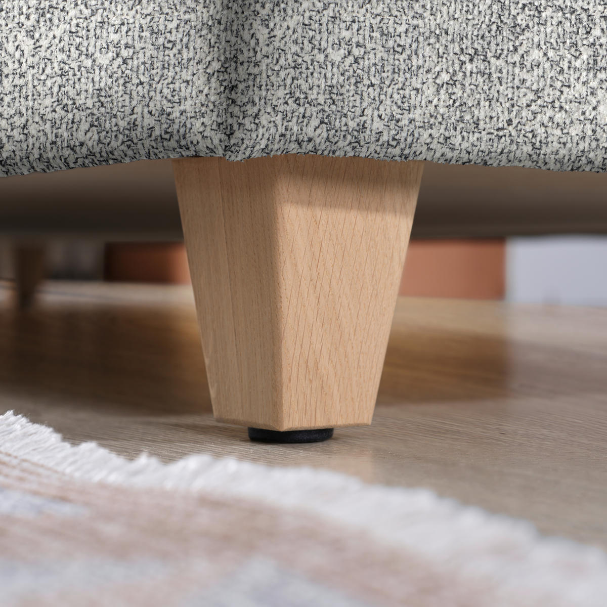 ECKSOFA  in Mikrovelours Naturfarben  261/203 cm  - Eichefarben/Naturfarben, KONVENTIONELL, Holz/Textil (261/203cm) - Sedda