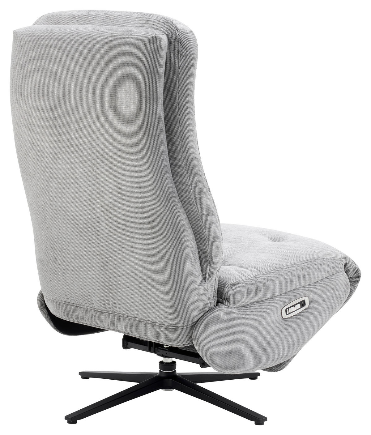 RELAXSESSEL Webstoff Relaxfunktion, Fußteilverstellung    - Schwarz/Grau, Design, Textil/Metall (68/113/84cm) - Livetastic