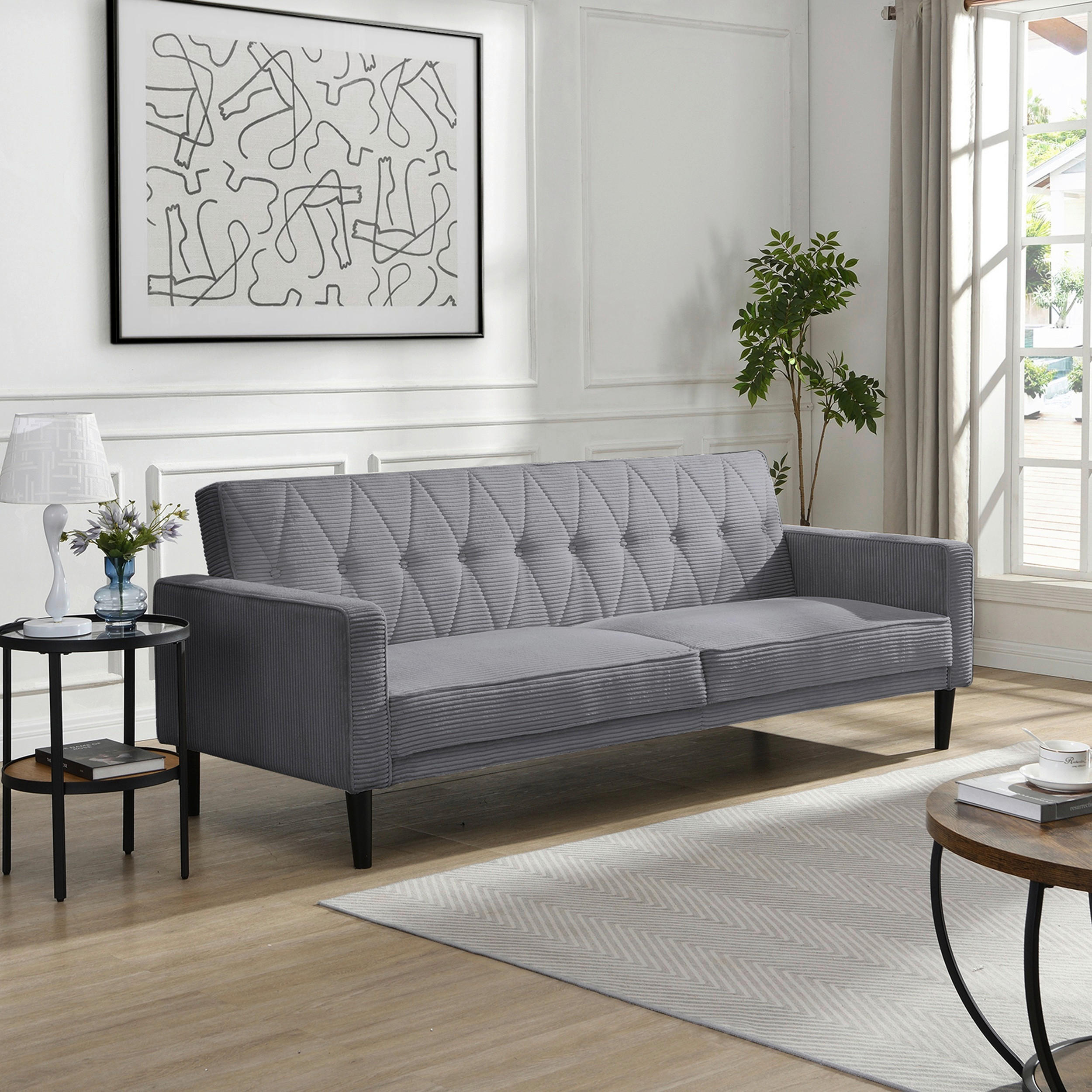 Livetastic Schlafsofa Aarhus Grau 213x81x86 cm