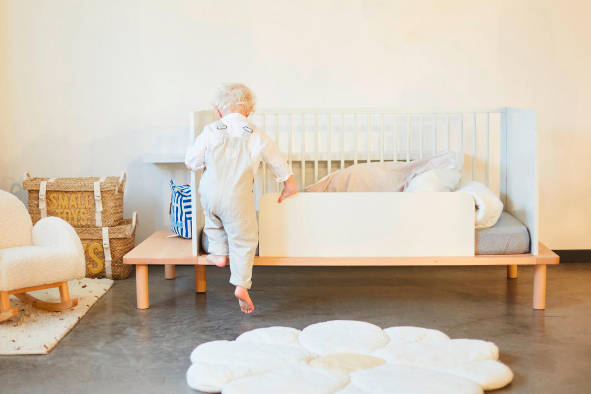 GITTERBETT Evobed 5in1 Naturel inkl. Rausfallschutz B140PLF  - Weiß/Naturfarben, KONVENTIONELL (182/84/84cm) - Childhome