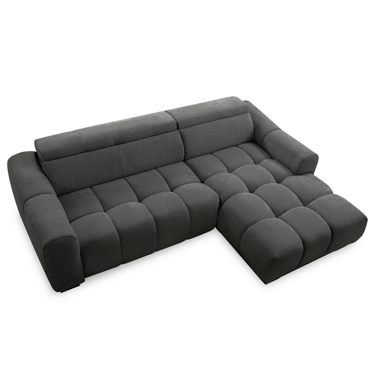 ECKSOFA  Webstoff Schwarz  - Schwarz, Design, Kunststoff/Textil (274/177cm) - Livetastic