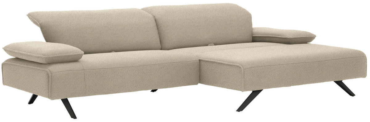 ECKSOFA in Flachgewebe Beige  - Anthrazit/Beige, Design, Textil/Metall (280/165cm) - Johann Jakob