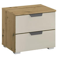 NACHTSCHRANK 40/42/42 cm  - Champagner/Alufarben, MODERN, Glas/Holzwerkstoff (40/42/42cm) - Rauch Möbel