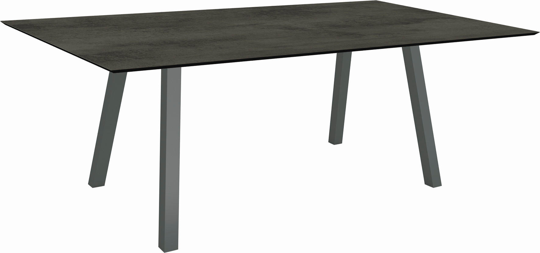 GARTENTISCH Kunststoff Schwarz rechteckig  - Anthrazit/Schwarz, MODERN, Kunststoff/Metall (180/100/75cm) - Stern