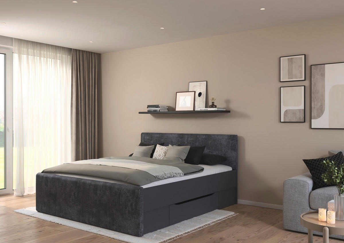 STAURAUMBETT 180/200 cm  in Grau   - Grau, Modern, Holzwerkstoff/Textil (180/200cm) - Rauch Möbel