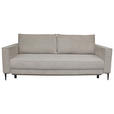 SCHLAFSOFA Cord Naturfarben  - Schwarz/Naturfarben, KONVENTIONELL, Textil/Metall (222/93/98cm) - Carryhome