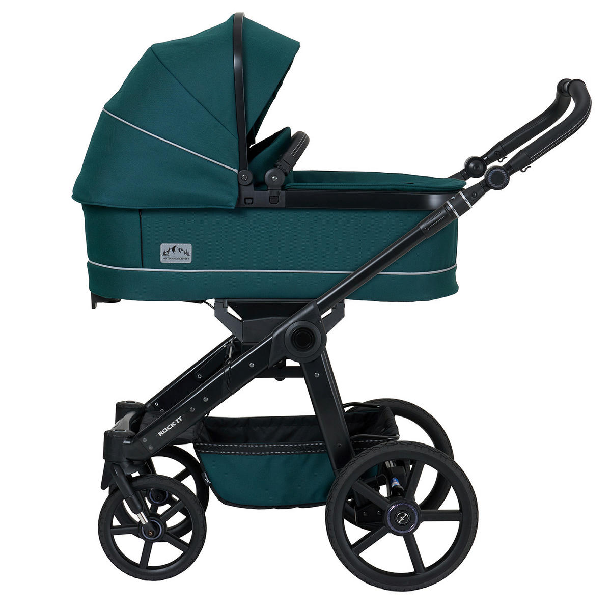 KINDERWAGENSET ROCK IT Outdoor  - Petrol/Schwarz, Basics, Textil/Metall (102/58/120cm) - Hartan