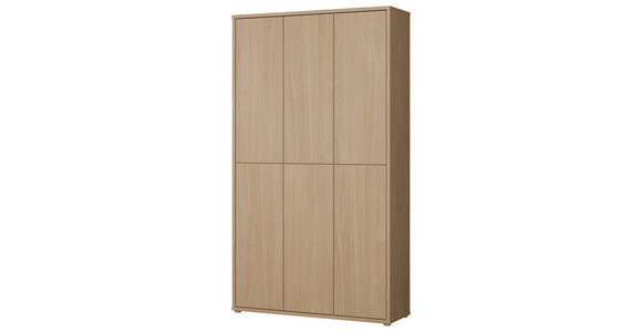 SCHUHSCHRANK 109,2/191,9/34,9 cm  - Eichefarben/Grau, MODERN, Holzwerkstoff/Kunststoff (109,2/191,9/34,9cm) - Carryhome