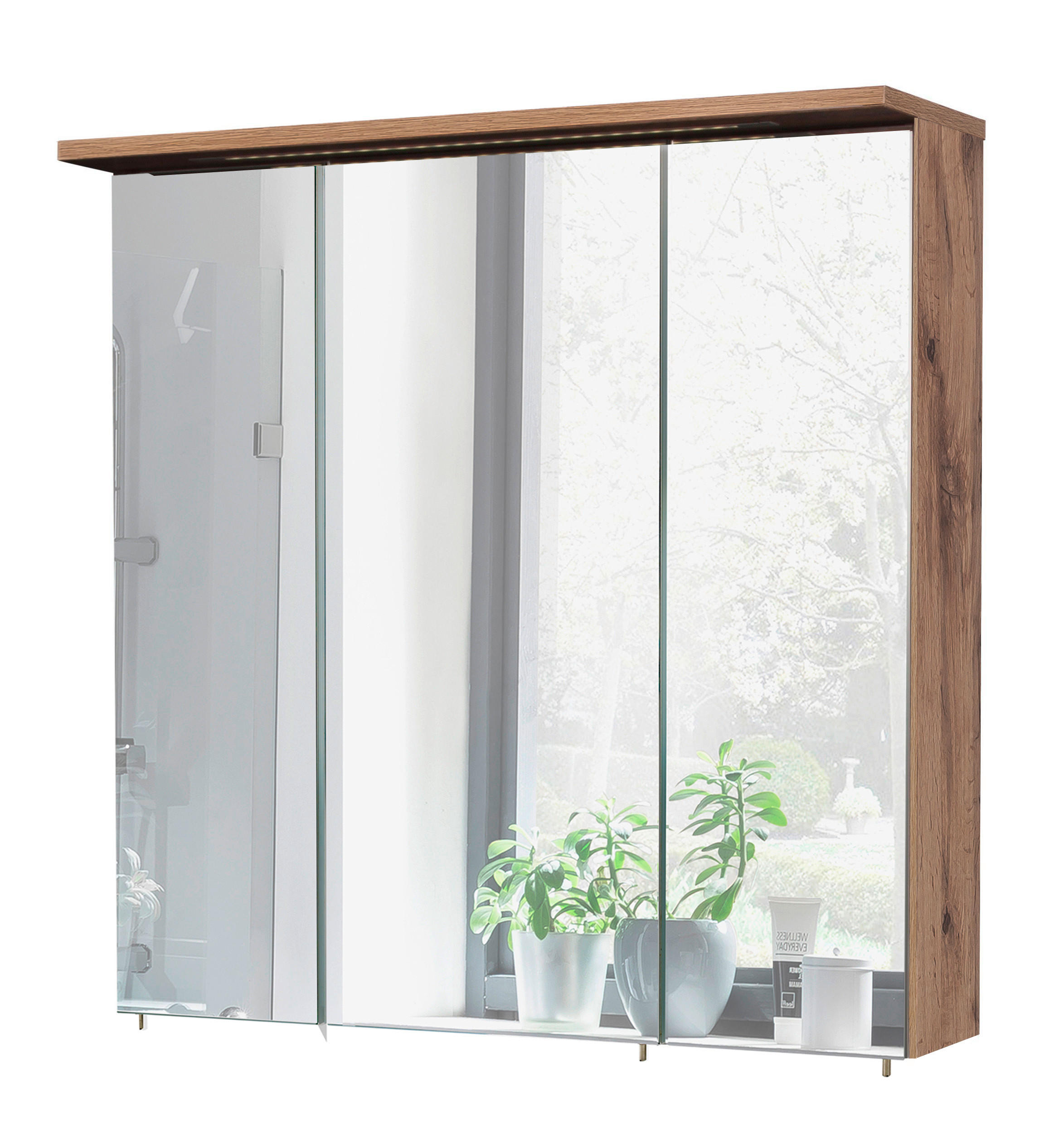 SPIEGELSCHRANK 70,5/72,3/15,75-23,7 cm - Eichefarben, Basics, Glas/Holzwerkstoff (70,5/72,3/15,75-23,7cm) - MID.YOU