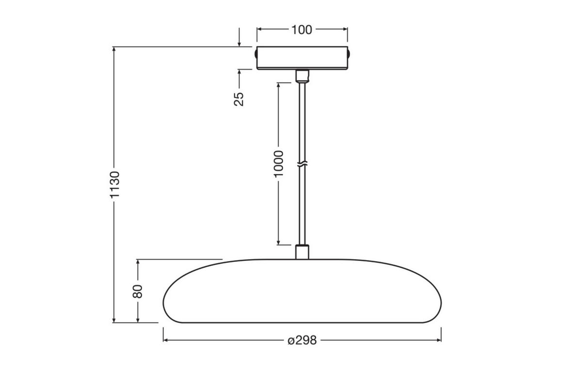 PENDELLEUCHTE 29,8/113 cm  - Weiß, Design, Stein/Metall (29,8/113cm) - Ledvance