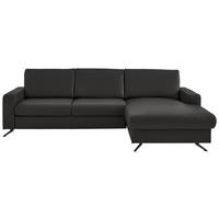 ECKSOFA in Echtleder Dunkelgrau  267/165 cm  - Dunkelgrau/Schwarz, Design, Leder/Metall (267/165cm) - Lomoco