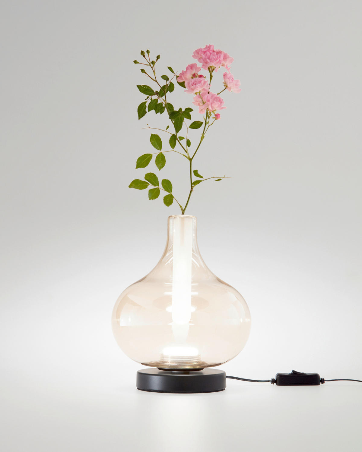 LED-TISCHLEUCHTE Crodo 19/23,5 cm   - Cognac/Schwarz, LIFESTYLE, Glas/Metall (19/23,5cm) - Fabas Luce