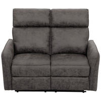 2-SITZER-SOFA Mikrofaser Grau  - Schwarz/Grau, Design, Holz/Kunststoff (133/105/93cm) - Livetastic