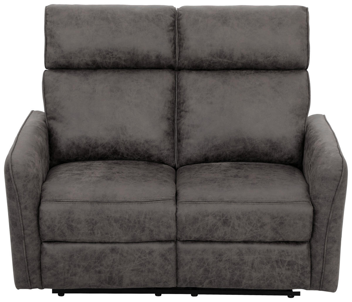 2-SITZER-SOFA Mikrofaser Grau  - Schwarz/Grau, Design, Holz/Kunststoff (133/105/93cm) - Livetastic