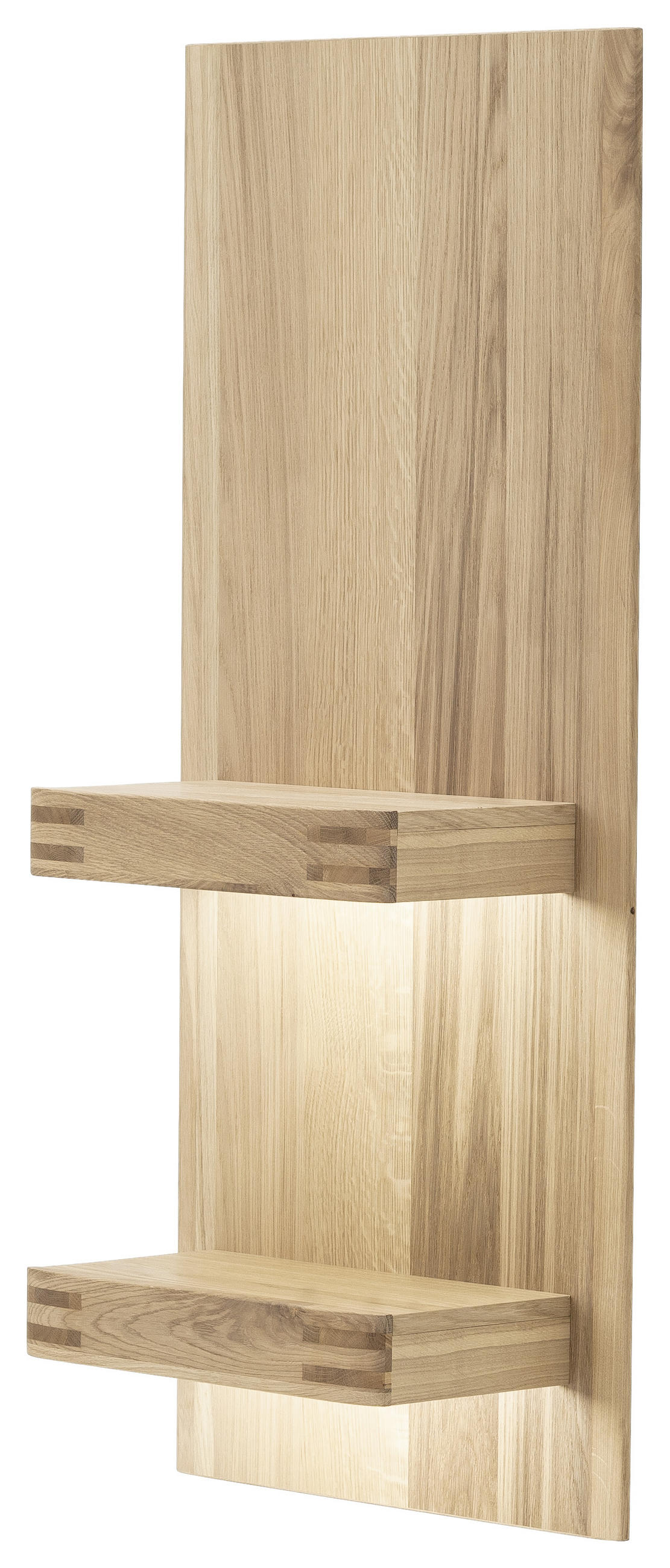 WANDREGAL Balkeneiche furniert, massiv Eichefarben - Eichefarben, Design, Holz (50/115/25cm) - Livetastic