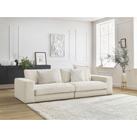 3-SITZER-SOFA LEONARD Cord Beige  - Beige/Schwarz, MODERN, Kunststoff/Textil (274/77/109cm)