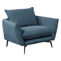 SESSEL in Webstoff Blau  - Blau/Schwarz, Design, Textil/Metall (96/84/90cm) - Livetastic