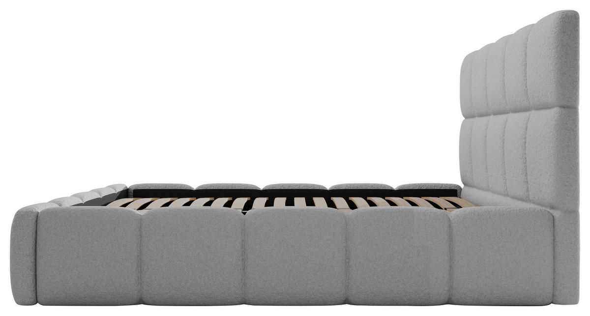 POLSTERBETT Cloudy Bettkasten, Lattenrost 140/200 cm  in Grau  - Schwarz/Grau, Design, Holz/Textil (140/200cm) - Boxxx
